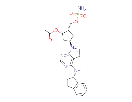 (1S,2S,4R)-2-{[(Aminosulfonyl)oxy]methyl}-4-{4-[(1S)-2,3-dihydro-1H-inden-1-ylamino]-7H-pyrrolo[2,3-d]pyrimidin-7-yl}cyclopentyl acetate